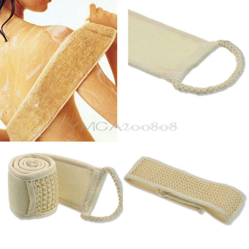 Exfoliating Body Back Strap Brush Shower Sponge Spa Scrub Bath Scrubber