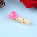 12pcs cute mini love heart wooden clothe photo paper peg clothespin clip M&O