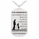 Grandpa Love Granddaughter Pendants Dogs Tag Necklace-Stainless Military Jewe JR
