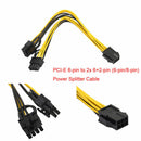 PCI-E 6-pin to 2x 6+2-pin (6-pin/8-pin) Power Splitter Cable PCIE PCI Design