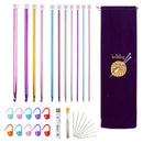 32x Crochet Hook Set Large Eye Blunt Needles Yarn Knitting Marker Clips Tool