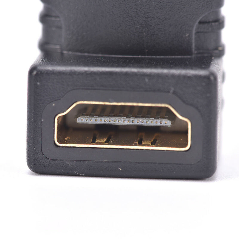 2x HDMI 90 Degree Elbow Connector Male to Female Wall-mounted TV HDMI Adapter^LJ