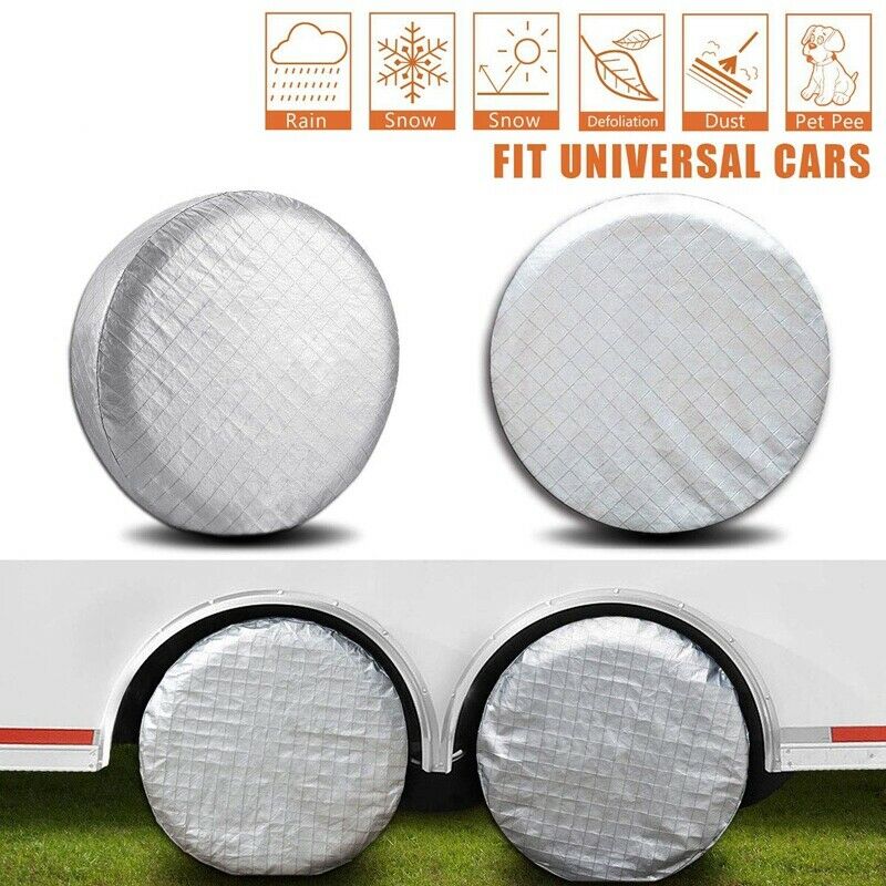 Car Tire Cover Waterproof Aluminum Film Tire Sun Protection Cover Tire Scra G6K5