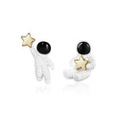 Creative Astronaut Star Irregular Stud Earrings Women Alloy Jewelry Gift A
