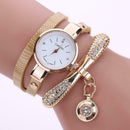Fashion Luxury Rhinestone Bracelet Women Top Quartz Casual Watch Beige