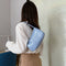 Retro Alligator PU Leather Handbag Women Casual Totes Shoulder Bag (Blue)