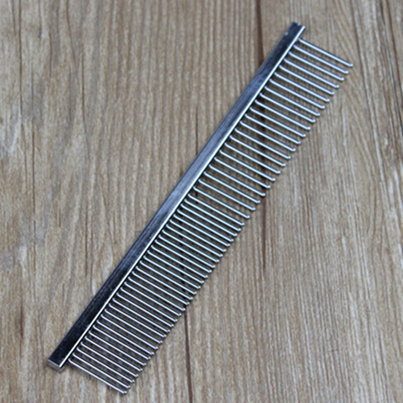 16cm Dog Cat Pet Stainless Steel Double Row Teeth Brush Grooming Hair Comb Kit