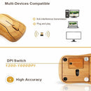 Eco-Fashion Sweatproof Wireless Optical Mouse Natural Bamboo Mice for PC
