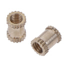 100Pcs M3x6mm Threaded Round Brass Knurl Thread Insert Nuts Brass Tone Nuts.  Ew