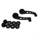 2pcs Aluminum Alloy Car Window Handle Winder Riser Replacement(Black) A