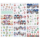 48Sheets/Set Christmas Nail Art Stickers Snowflakes Cute Snowmen Water Decals