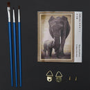 Diy Oil Painting, Paint by Number Kit-16x20inch (Frameless) Two elephants J2R5