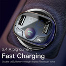 Dual USB 3.4A Car Charger Phone Fast Charge 2 Port Bluetooth Handsfree Digital