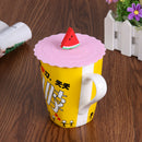 Cartoon Fruit Dustproof Reusable Silicone Cup Cover Seal Lid (Watermelon) A