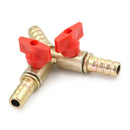 3Way Tee Brass Y Shut off Ball Valve 5/16" 8mm Barb Fuel Gas Oil / Valve Clamp3C
