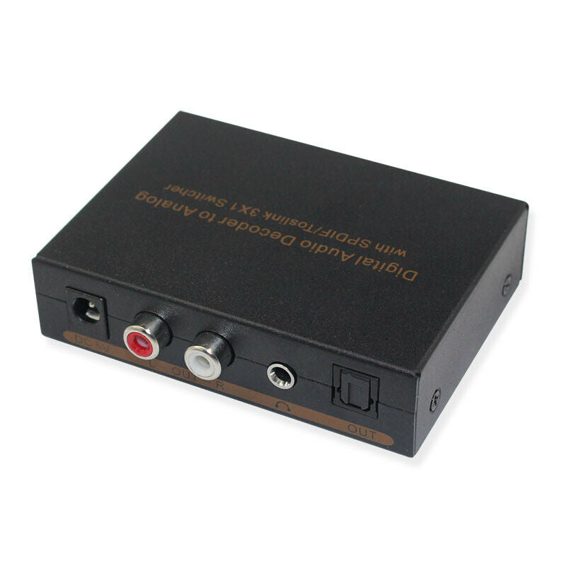 Digital Audio Decoder to Analog 3 Port Optical SPDIF Toslink to L/R RCA 3.5mN4Z5