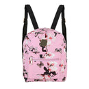 Women Backpack High Quality Floral Printing PU Leather Backpack(pink) SN9F