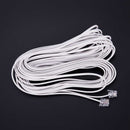 1pcs 10m RJ11 Telephone Connector Extension Cable White L7C9