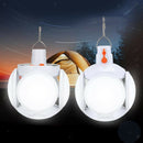 Folding Football Bulb 5 Leaf Night Light Bulb Portable Camping Lantern USB/Solar