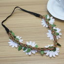 Boho Floral White Flower Festival Wedding Forehead Hair Head Band For Women