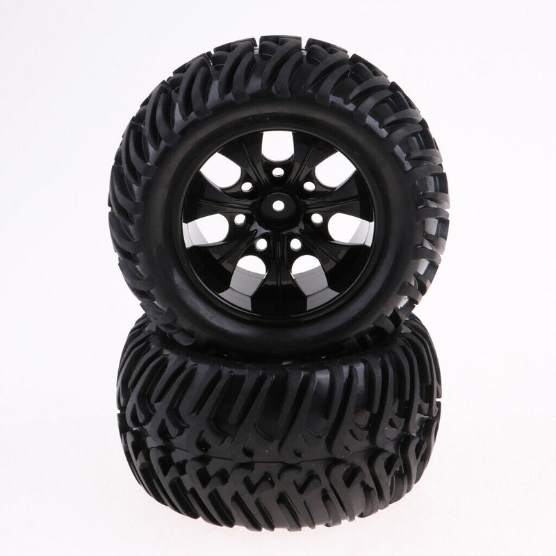4Pcs 12mm Hub Wheel Rim & Rubber Tire Tyres for 1:10 RC Monster Truck Truggy