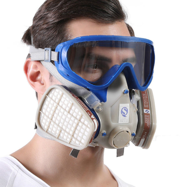 Spray One-Piece Painting Dust-Proof Anti-Splash Gas Face Cover with Glasses Effi