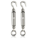 6x M4 Stainless Steel Turnbuckle Rope Wire Rigging Tension Tightener Hook