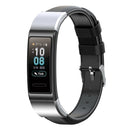 Leather Watchband Strap w/Buckle for Huawei Band 4 Pro TER-B29S (Black) A