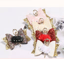 Rhinestone Ballet Girl Hairpin Bows With Clips Flash Glitter Leather Hair P