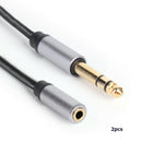 2x 3.5 mm Female to 6.35 mm Male TRS Nylon Braided Headphone Adapter Cables