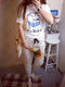 Women Summer Harajuku Cute Milk Print Loose T-Shirts Basic Tee Tops Shirt A Bj
