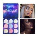 CmaaDU 9 Colors Glitter Highlight Eyeshadow Powder Palette Shimmer & Shine