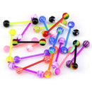 20x Multicolor Stud Tounge Rings Bars Barbell Body Piercing Jewelry SpiritedSLJ