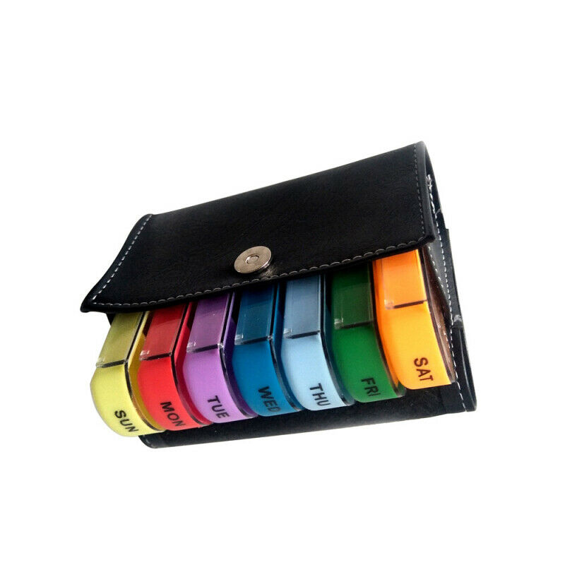 Weekly 7 Day 28 Slots Pill Box Medicine Storage Organizer Compartment Container