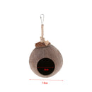 Natural Coconut Shell Bird Nest Cage Feeder Hanging Standing Toys Parrot