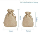 100pcs Burlap Packing Pouches Drawstring Bags 13x18cm Gift Bag Jute Packing
