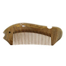 Wooden Green SandalWood Scent Natural Hair & Beard Comb Stylish   Carved