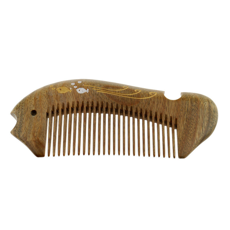 Wooden Green SandalWood Scent Natural Hair & Beard Comb Stylish   Carved
