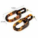 Large Acrylic Leopard Square Earrings for Women Minimalist Jewelry Cutout S G8I2