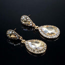Elegant Water Drop Crystal Earrings Rhinestone Dangle Women Wedding Jewelry A
