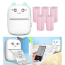 6pcs Printing Paper Roll Thermal Printer Portable 57x30mm +Thermal Printer