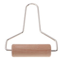 1 Pack Stainless Steel Handle Wooden Roller Clay Tool Non-Stick Baking Roller