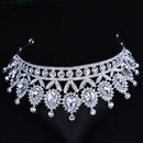 Baroque Big Rhinestone Crystal Beaded Headband Tiara Bride Crown Luxury Wed