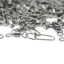 100Pcs Stainless Steel Rolling Swivels With Hooked Snap Links Fishing Tackle