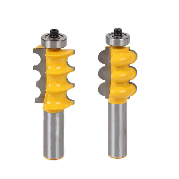 Set of Woodworking 1/2" Shank Triple Bead&Triple 2 Flute Molding Router Bits