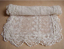 Women embroidered lace scarf white
