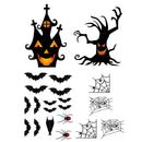 Halloween Wall Stickers Black Bat Spider Castle Haunted House Spooky Wall Decals