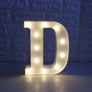 White Large Plastic Marquee Freestanding Alphabet LED Light UP Letters D