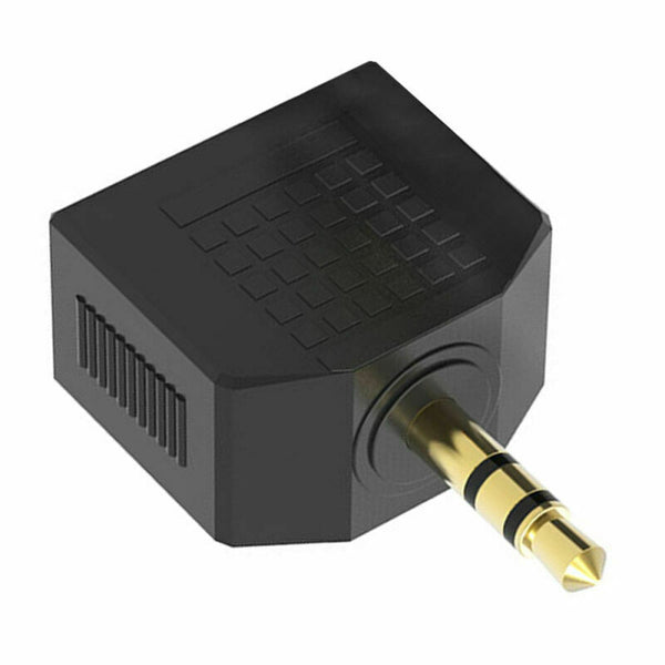 Audio Double Jack Plug Headphone Y Splitter 1 Male Adapter to AUX Female BI V2L5