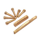 1 Pack Slotted Saddle Nut and Bridge Pins String Nails for Acoustic Folk Guitar